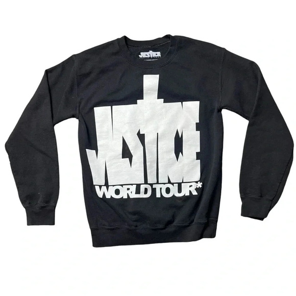 Justin Bieber Sweatshirt Men’s S Black Pullover Crew Neck Sweater Justice Tour - Picture 1 of 7